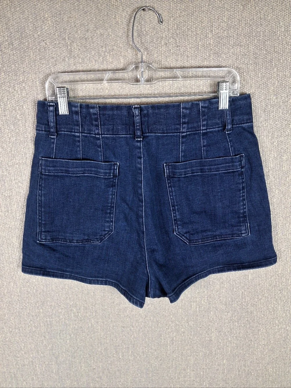 Maeve By Anthropologie The Colette Shorts Size 31 Blue Denim Dark Wash High Rise - Picture 3 of 7
